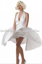 free shipping Zt8547 Adult Marilyn Monroe  white Visable  Costume Deluxe Sexy Fancy Dress 2024 - buy cheap