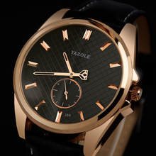 YAZOLE Fashion Watch men Top Brand Luxury Casual Male Clock Quartz-watch Business Rose Gold Black Reloj Hombre Relogio Masculino 2024 - buy cheap