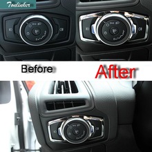 Tonlinker 1 PCS DIY Car style Stainless steel Modification Headlight Switch Cover Case stickers For Ford Focus 2015 accessories 2024 - buy cheap