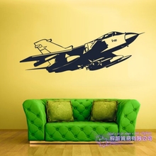 Adesivo de avião clássico, decalque de parede em vinil, decoração de parede de avião, mural adesivo 2024 - compre barato