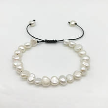 Simple Bracelet Classic Natural Cultured 7-8mm real high luster Pearls Adjustable Bracelet Boho Bead Sister String Bracelet B057 2024 - buy cheap