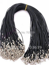 Wholesale 100pcs/Lot 2mm Black Genuine Leather Necklace Cords For Charm Necklace Free Shipping 2024 - buy cheap