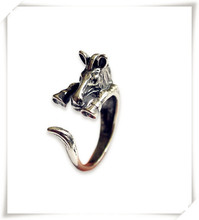 Wholesale New Trendy Vintage Adjustable Hippie Zebra Ring Antique Silver/Bronze/Gun Black Color Men Animal Ring Women 2024 - buy cheap