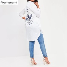 Plus Size Solid White Women Blouses Floral Embroideried Long Sleeve Female Clothing Casual Lady Tops 7XL 6XL 5XL 4XL 3XL 2XL 2024 - buy cheap