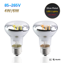 Новейшая E27 4 Вт 6 Вт Светодиодная лампа накаливания 110В 220В высокой мощности R63 PAR Light W/WW Edison Lights для домашнего внутреннего освещения 1 шт. 2024 - купить недорого