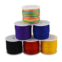 Fio de nylon trançado para macrame, nó chinês de 45m x 0.8mm com 1 rolo de fio de seda com borlas 2024 - compre barato