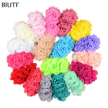 22pcs/lot 14cm*8.0cm DIY Chiffon Flower Jointed Three Rosette Flower for girl Headband Women Apparel Accessories 22 Colors TH203 2024 - buy cheap