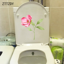 Zttzdy adesivo de parede pequeno de desenho animado de flores rosa 20.3*21.6cm para decoração de banheiro e casa da parede 2024 - compre barato