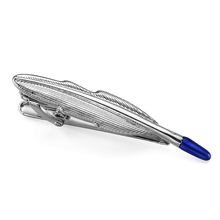 DY new high quality stainless steel Silvery Feather tie clip high grade business suit fashion men's dress necktie clip 2024 - buy cheap