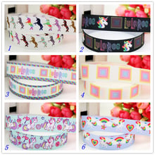 7/8'' Free Shipping Unicorn Horse Printed Grosgrain Ribbon Material  Headwear Party Decoration Diy Sewing Craft 22mm S451 2024 - buy cheap