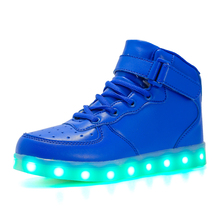 Warm like home Blue New 25-39 USB Charger Glowing Sneakers Led Children Lighting Shoes Boys Girls illuminated Luminous Sneaker 2024 - buy cheap