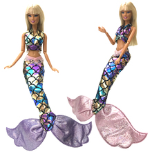 Vestido de princesa NK 2 para muñeca Barbie, disfraz de sirena de cuento de hadas, hermoso vestido de cola, traje de fiesta para niña 2024 - compra barato