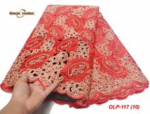 Latest African Tulle Lace High Quality African French Lace with Sequins Double Organza Lace fabric  OLP-117 2024 - buy cheap