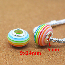 5PCS High Quality Silver Plated DIY Rainbow Murano Glass Beads Fit Bracelet Bangles Charms For Women Original European Jewelry 2024 - buy cheap
