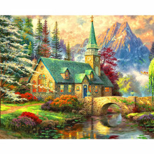 5d diy pintura diamante 3d pintura diamante completo ponto cruz bela paisagem lodge cristal needlework casa decorativa 2024 - compre barato