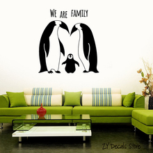 Penguins Animal Family Cute Room Decor Wall Stickers Vinyl Decal Cute Cartoon Wall Decals For Nursery Kids Bedroom Decor L591 2024 - buy cheap