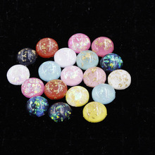 20pcs/lot 12mm Flatback Round Synthetic Opal Stone with Gold Foil Resin Cabochon Cameo Bead Fit DIY Earring Jewelry Making Craft 2024 - buy cheap