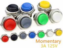 1PCS DS-212 Momentary SPST NO Red/Gray/Green/White/Black/Blue/Yellow Round Cap Push Button Switch AC 125V 3A  DS212 2024 - buy cheap