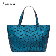 New Luminous Bags Women Luxury Handbag Tote Women Bags Designer Ladies Geometry Beach Shoulder Bag Hologram bolsa feminina 2024 - buy cheap