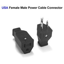 American Plug Adapter Power Cord Connector US 3 Pin Male Female Wiring Plug Extension Cord Cable Connector Rewireable Socket 2024 - buy cheap