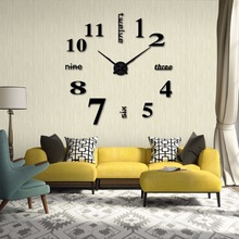 3D creative acrylic mirror golden sliver wall clock European living room 70cm-120cm self-adhesive Wall clock custom made 2024 - buy cheap