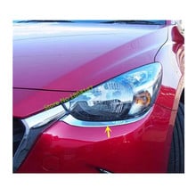 Автомобильная передняя фара, фоторамка, наклейка, хромированная крышка из АБС-пластика, 2 шт., подходит для Mazda2, Mazda 2 Demio 2015, 2016, 2017, 2018 2024 - купить недорого