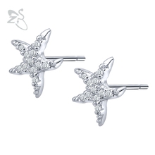 ZS Starfish Stud Earrings for Women AAA Cubic Zirconia Earrings Stone 925 Sterling Silver Crystal Stud Earrings pendientes mujer 2024 - buy cheap