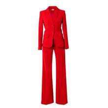 Red Pant Suits Women New High end Fashion professional two-piece spring temperament suit +wide-leg pants two-piece Suit Female 2024 - buy cheap