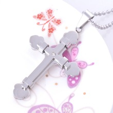 316L Stainless Steel Cross Pendant  With Free Stainless Steel Necklace CS004 2024 - buy cheap