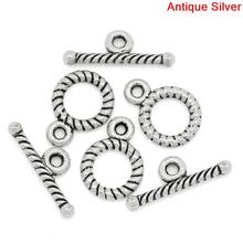 Doreen Box Lovely 50Sets Tibetan Silver Screwl Toggle Clasps 9*11mm (B00398) 2024 - buy cheap