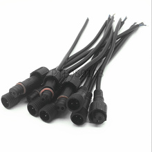 Cable impermeable macho a hembra, 5 pares, 2 pines, negro, tiras de luz LED 2024 - compra barato