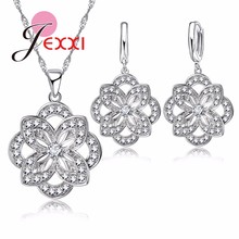 New Arrival Women Geometric Jewelry Sets Necklace Earrings Set Fashion 925 Sterling Silver CZ Stone Classic Wedding Jewelry Sets 2024 - buy cheap