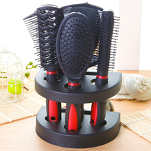 Red Purple Pink Blue Professional Hair Tools Styling Roller Massage Bush Comb Mirror Stand Holder Set Kit 5 Pack P064 2024 - buy cheap