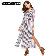 Women Summer Boho Maxi Dresses Large Size Elegant Casual Bohemian Long Stripe Dress Aline Plus Size 2018 Spring 2024 - buy cheap