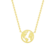 Bohemia Gold World Map Necklace Women Geometric Necklace Round Necklace Circle Necklaces Pendants Choker Jewelry Collier Femme 2024 - buy cheap