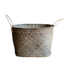 15% hand-woven storage basket Laundry basket Bathroom storage box home Decoration crafts for Natural seagrass 2024 - buy cheap
