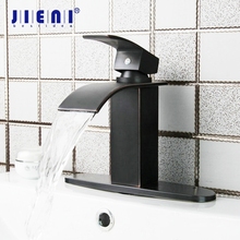 JIENI-grifo mezclador de latón macizo para baño, cubierta de bronce frotado con aceite, color negro, el mejor grifo montado en cubierta 2024 - compra barato