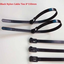 250 unids/lote sujetacables de nylon negro con cremallera de 8*150mm para cable eléctrico o cable 2024 - compra barato