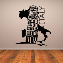 Tower of Pisa Wall Stickers Landmarks Italy Removable Wallpaper Decals Living Room Background Vinyl Poster Art Murals L626 2024 - buy cheap