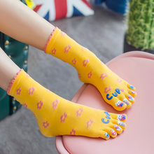 Хлопок пять пальцев носки детские носки с мультяшными рисунками Разделение 5 носков носки Kawaii Для женщин хлопковые носки 2024 - купить недорого