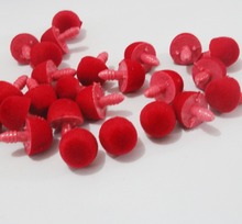 50pcs/lot 14/16/20/25/30/35/40/45mm red color flocking mushroom shape toy nose + soft washer for diy doll findings--size option 2024 - buy cheap