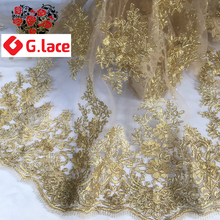 Ice 1y/lote tecido bordado de renda osso dourado tecido de malha macia acessórios de casamento tecido bordado de osso de carro tx185 2024 - compre barato