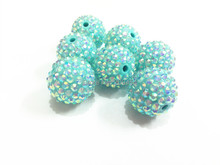 20mm 100 unids/lote TQ-color sólido con AB resina efecto bola de diamantes de imitación/perlas grueso para niños de fabricación de la joyería 2023 - compra barato