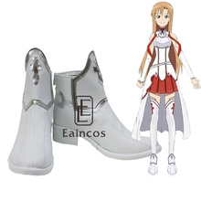 Cosplay anime sword art online asuna yuuki, sapatos brancos de festa para cosplay 2024 - compre barato
