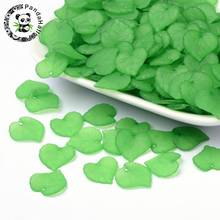 Transparent Acrylic Pendants,  Frosted,  Leaf,  Green,  Dyed,  about 16mm long,  15mm wide,  2mm thick,  hole: 1.2mm 2024 - buy cheap