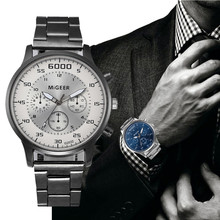 Fashion Men Crystal Stainless Steel Analog Quartz Wrist Watch Bracelet  luxury brand casual silver black Watches A40 2024 - buy cheap