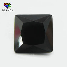 Gemas sintéticas para joyería, tamaño 5A, 1,5x1,5 ~ 8x8mm, forma cuadrada, piedra negra Nano, fundición a cera 2024 - compra barato