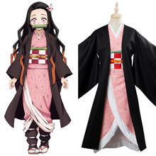 Fantasia de kamado nezuko, roupa feminina para cosplay, carnaval, halloween 2024 - compre barato