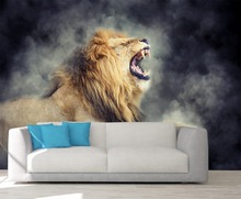 Papel de parede foto personalizada 3d leão estrada animal decoração poster arte mural removível mural adesivo de parede 2024 - compre barato