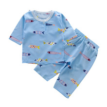 2019 Spring Summer Children's Cotton Silk Pajamas Set Boy Silk Pajamas Girl Home Air Conditioning Suit 2024 - buy cheap